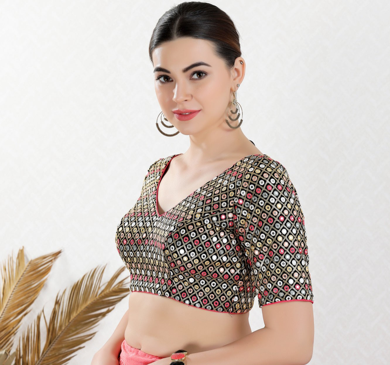 Georgette Saree Blouse and Crop Top : Exquisite embroidery
