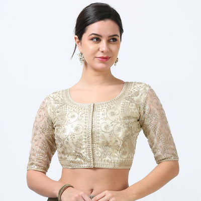 Shiny Gold Saree Blouse / Readymade Blouses / Blouse for Women USA