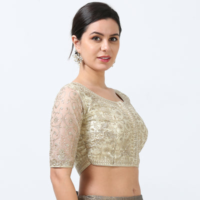 Shiny Gold Saree Blouse / Readymade Blouses / Blouse for Women USA