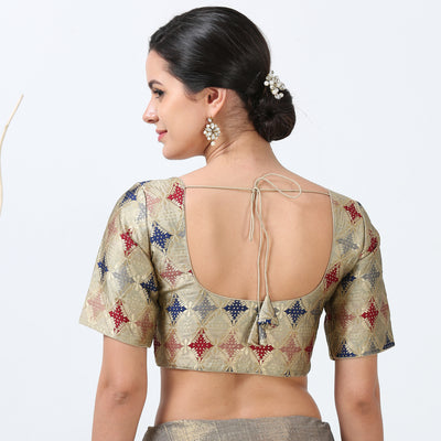 Diamond Print Silk  Saree Blouse/ Saree Blouses Readymade/ Saree Blouse for Women USA