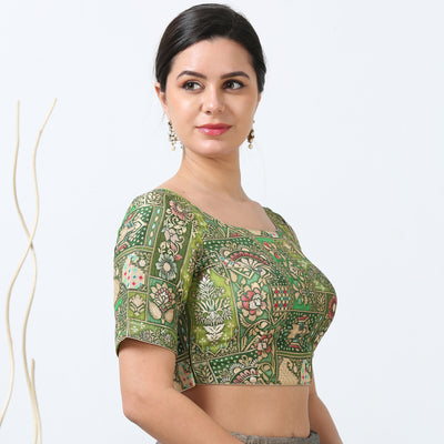 Silk Print Blouse / Readymade Saree Blouse/ Readymade Blouse / Blouse for Women