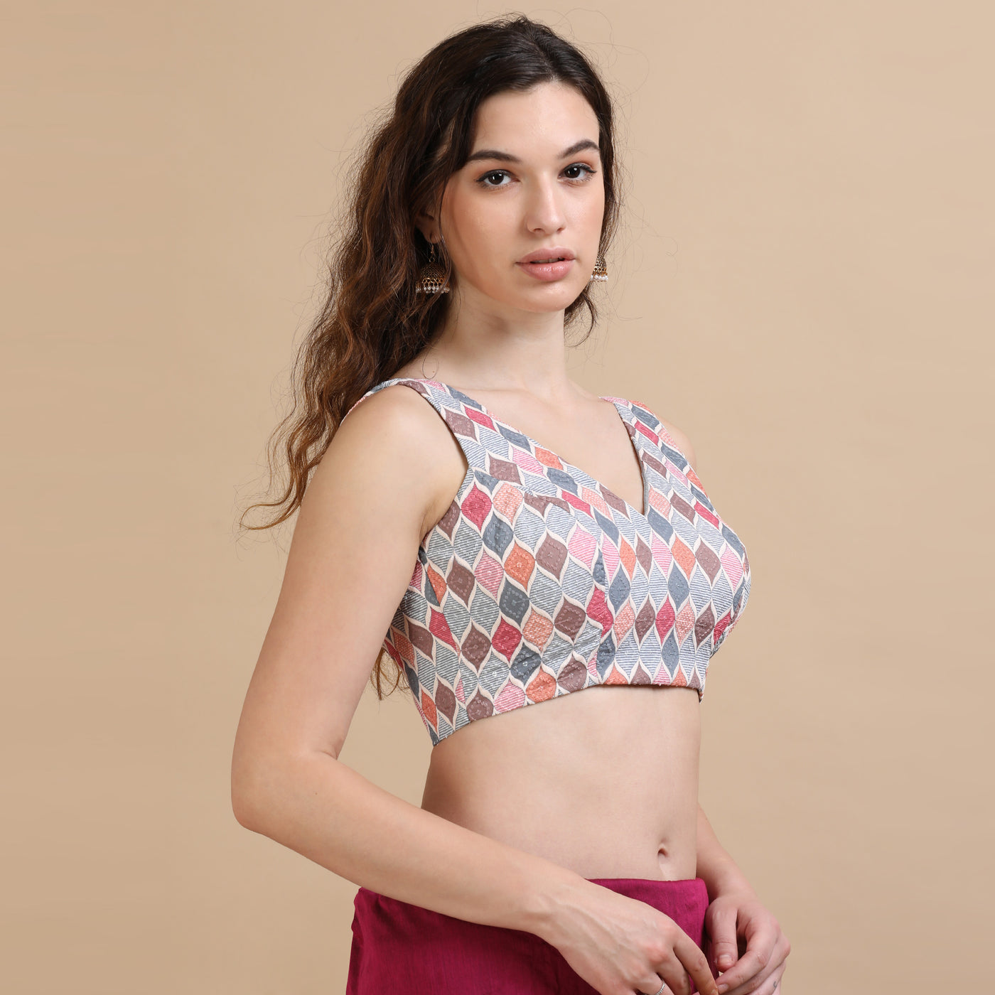 Georgette Printed and Embroidery Blouse