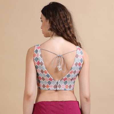 Georgette Printed and Embroidery Blouse