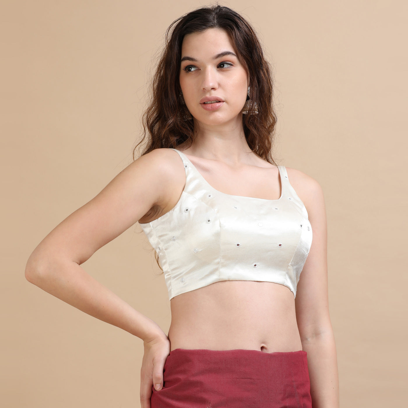 Embroidered Silk Ready Made Blouse