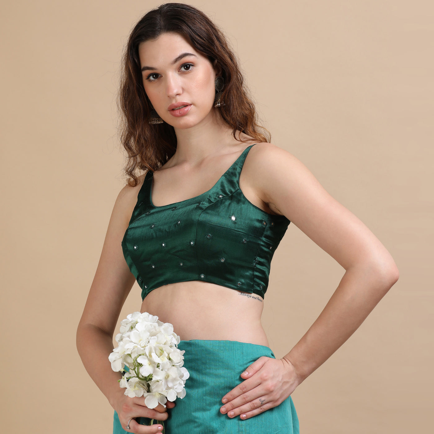 Embroidered Silk Ready Made Blouse