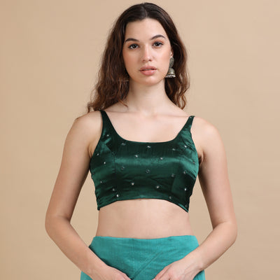 Embroidered Silk Ready Made Blouse
