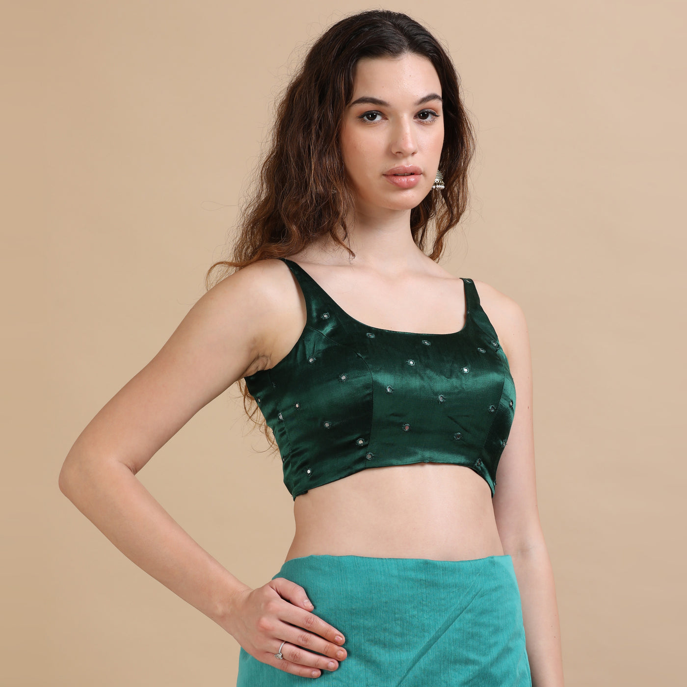 Embroidered Silk Ready Made Blouse