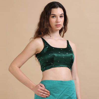 Embroidered Silk Ready Made Blouse