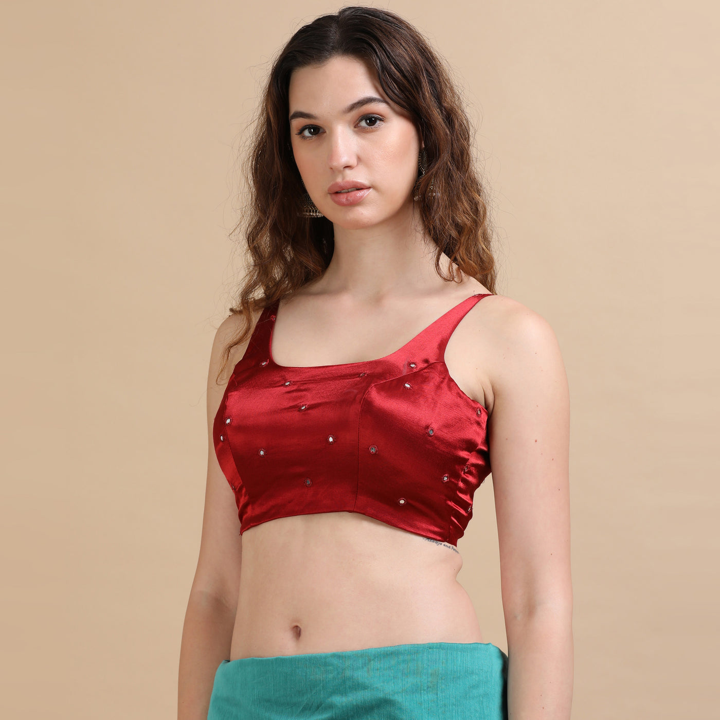 Embroidered Silk Ready Made Blouse