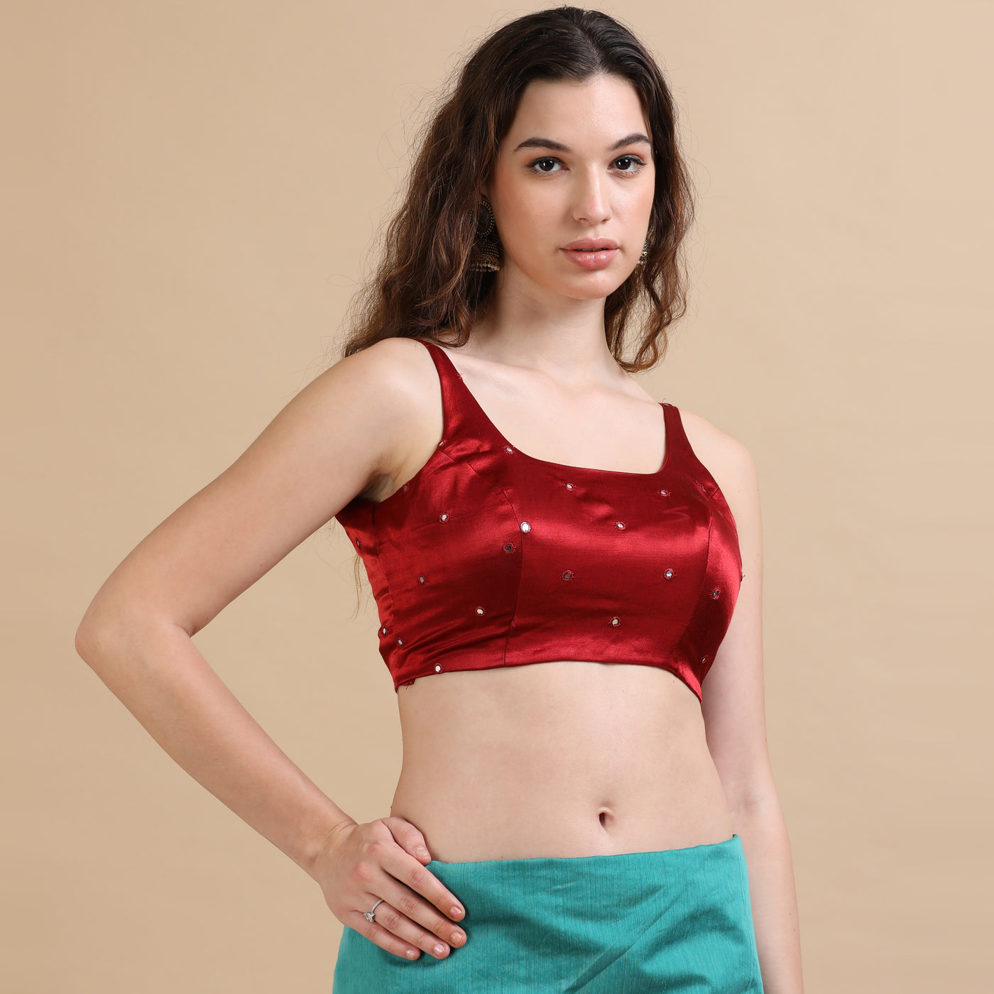 Embroidered Silk Ready Made Blouse