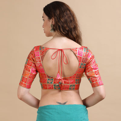 Multicolor Banarasi Jacquard Ready-Made Blouse