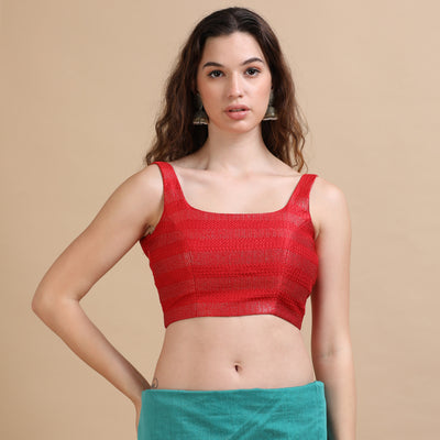 Tile Striped embroidered Ready Made Blouse