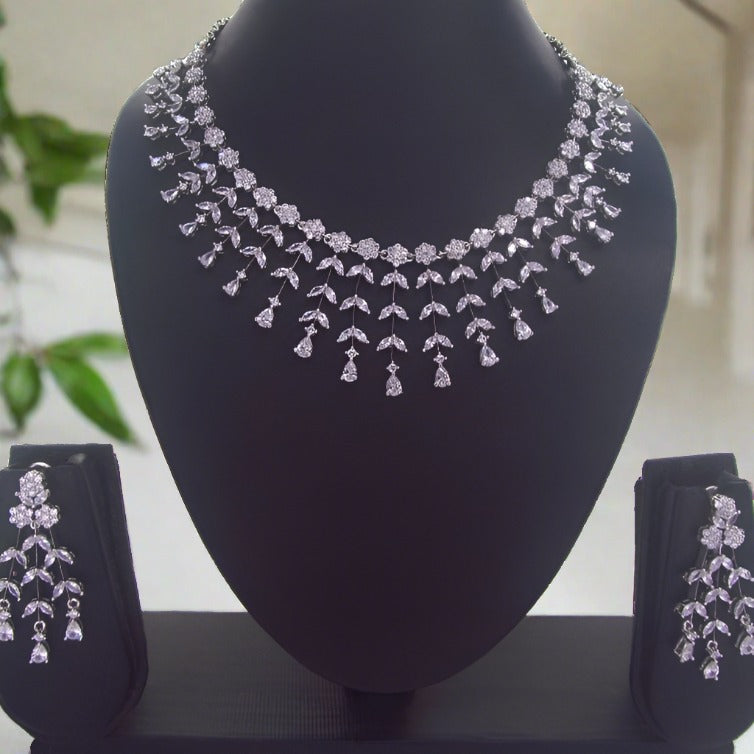 Silver Lining: Western CZ Diamond Necklace Set