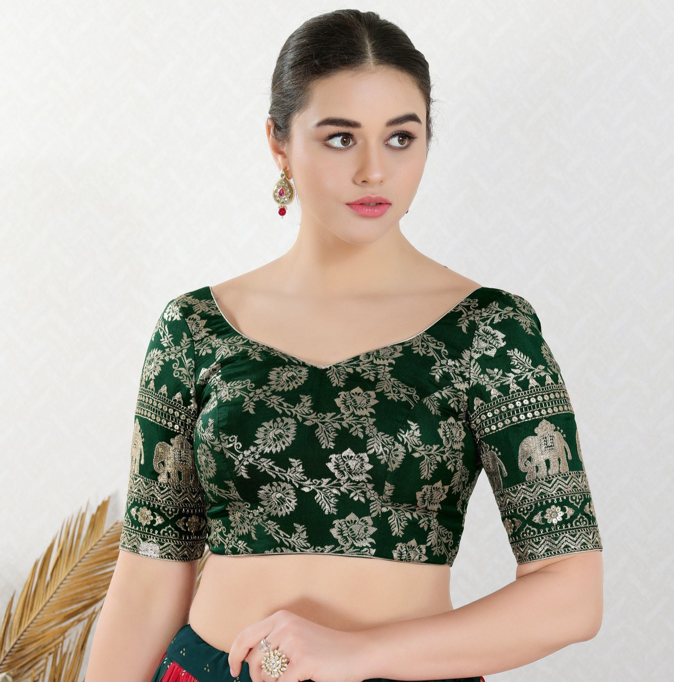 Elegant Banarasi Jacquard Embroidered Blouse