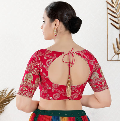 Elegant Banarasi Jacquard Embroidered Blouse