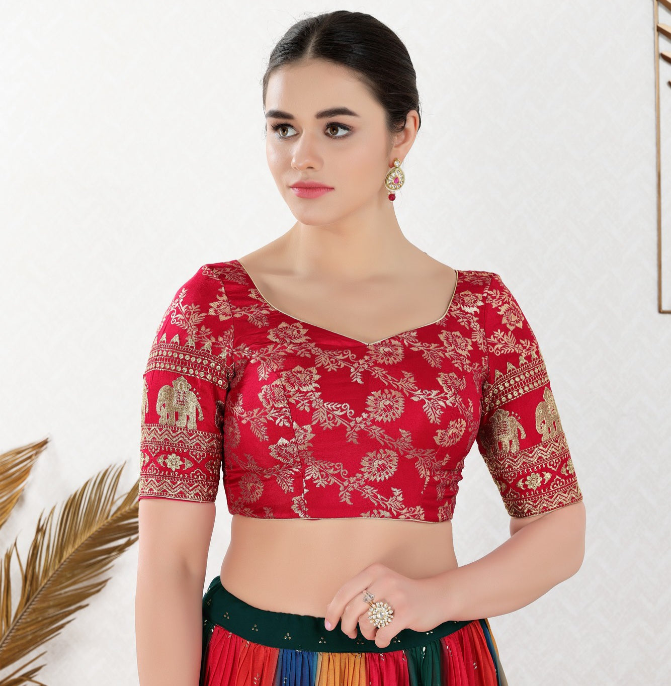 Elegant Banarasi Jacquard Embroidered Blouse