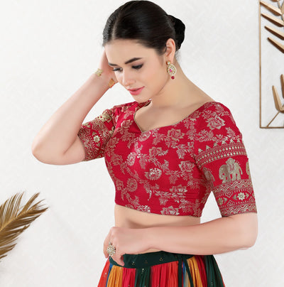 Elegant Banarasi Jacquard Embroidered Blouse