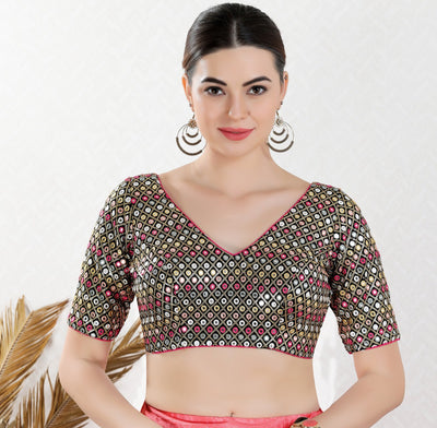 Georgette Saree Blouse and Crop Top with Exquisite embroidery