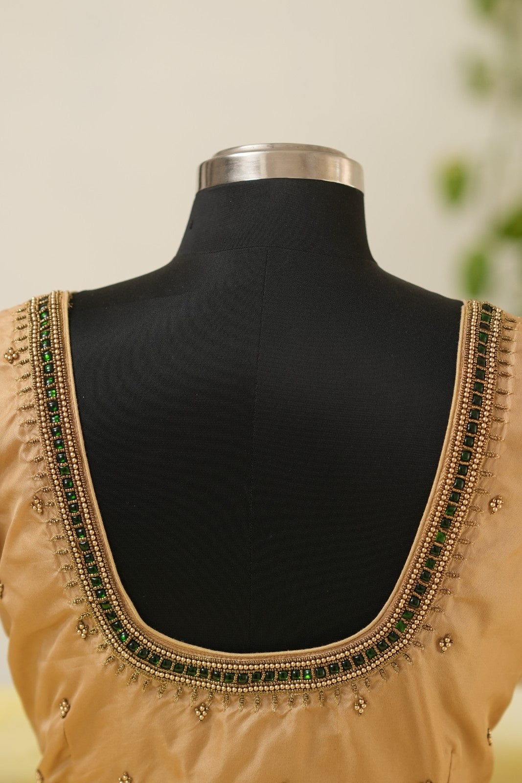 Gold Aari Handwork Blouse in Silk Cotton