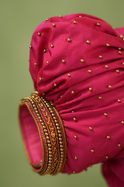 Pink Aari Handwork Blouse
