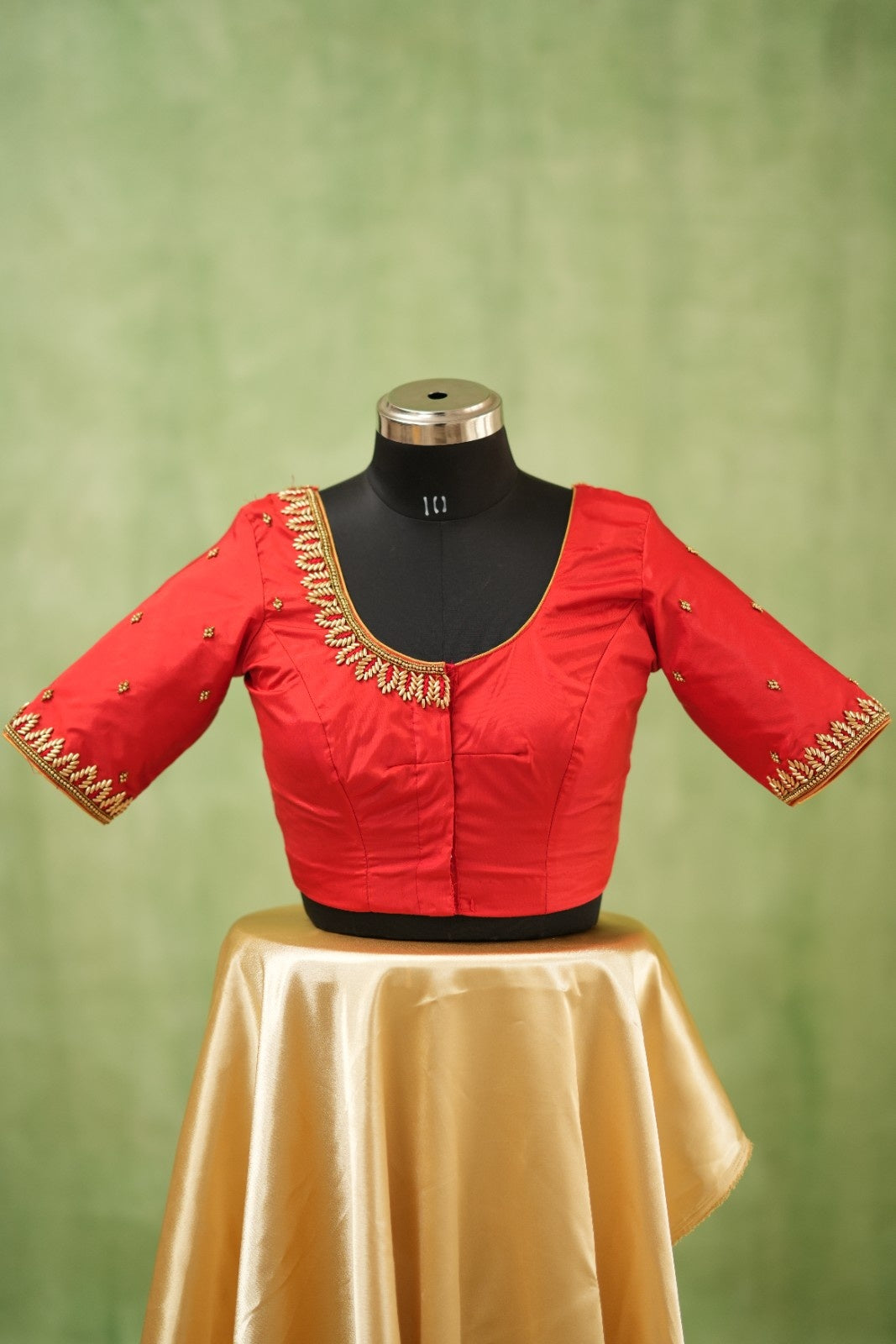 Red Aari Handwork Blouse