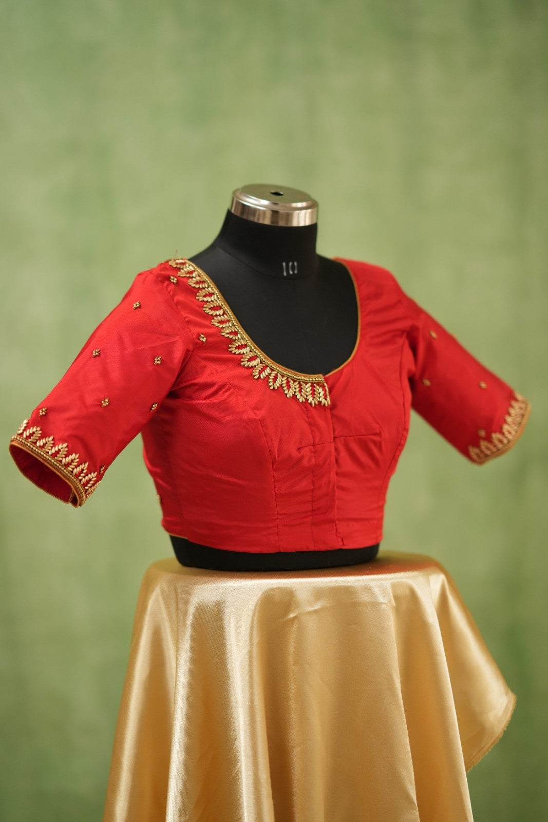 Red Aari Handwork Blouse