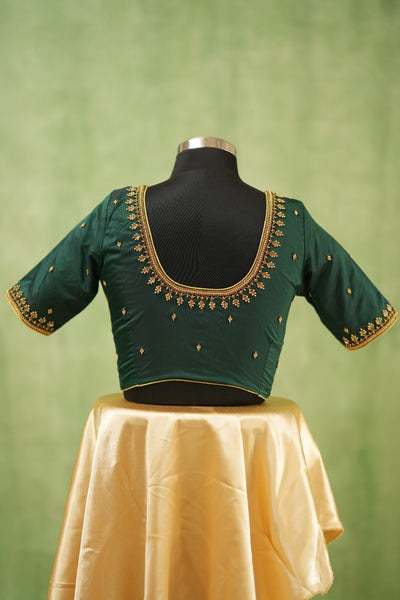 Green Aari Handwork Blouse