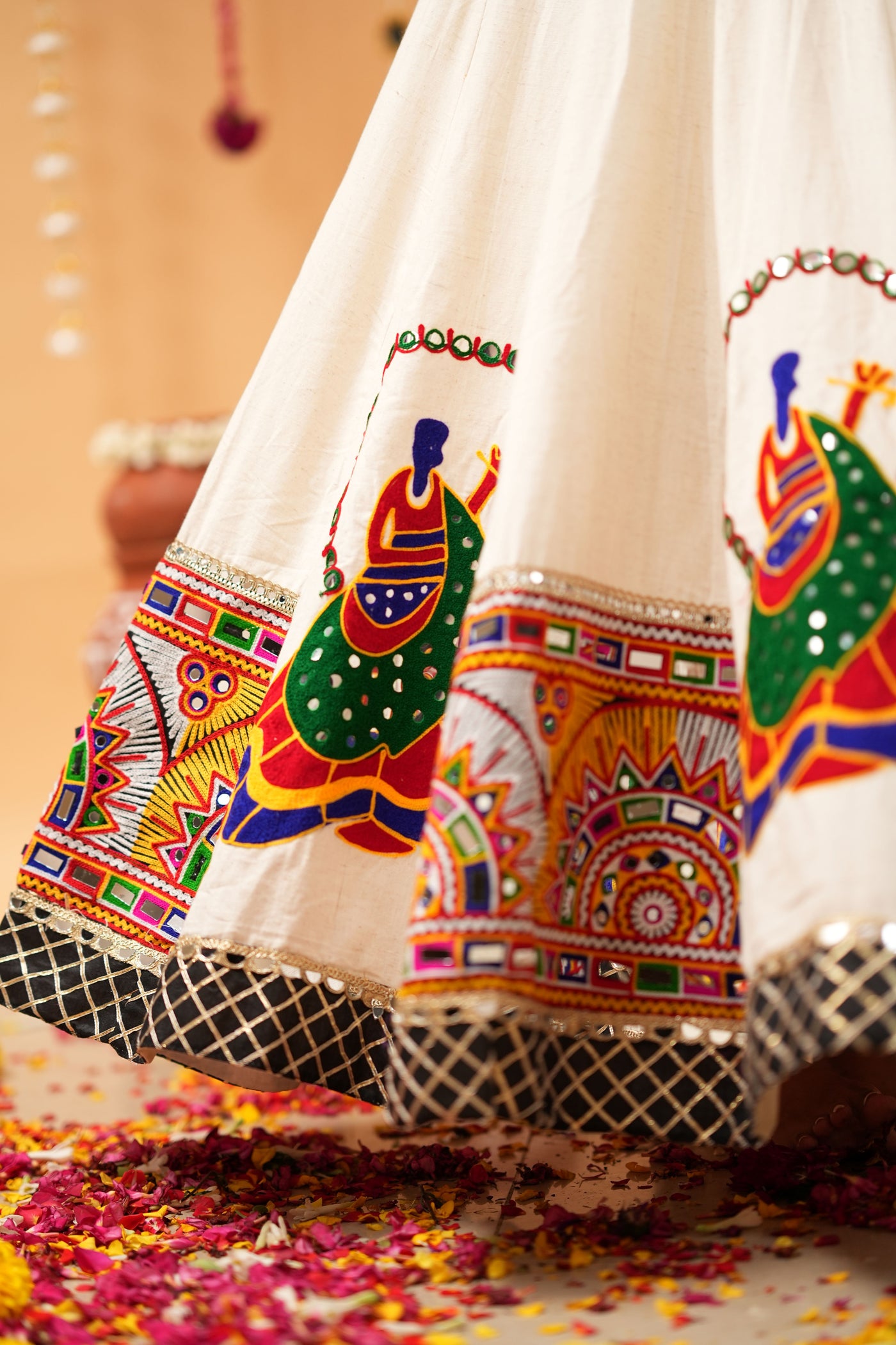 Ivory Lehenga with Vinatge Embroidery