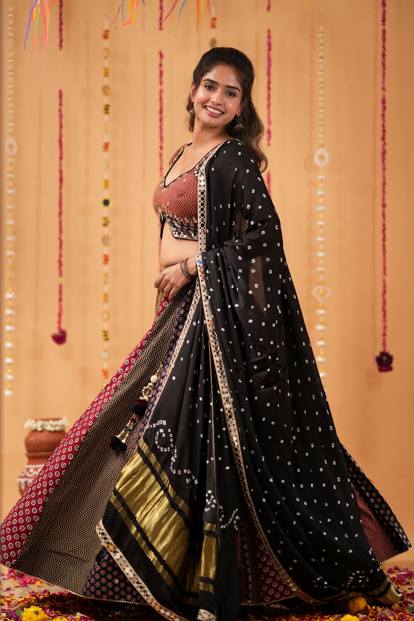 Multicolor Ajrakh Patchwork Lehenga