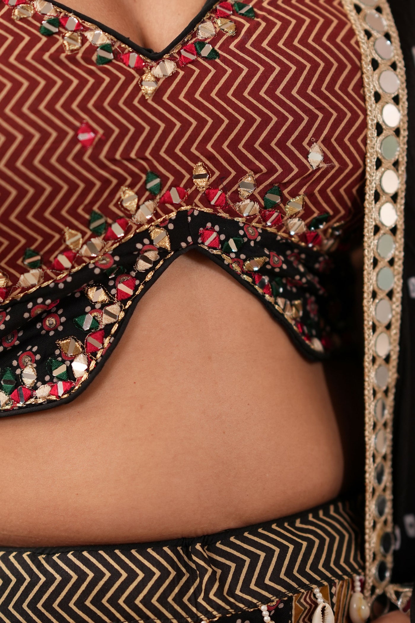 Multicolor Ajrakh Patchwork Lehenga