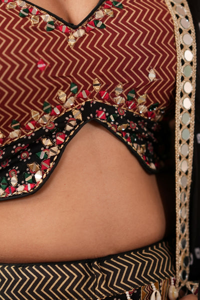 Multicolor Ajrakh Patchwork Lehenga