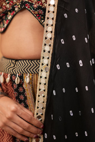 Multicolor Ajrakh Patchwork Lehenga
