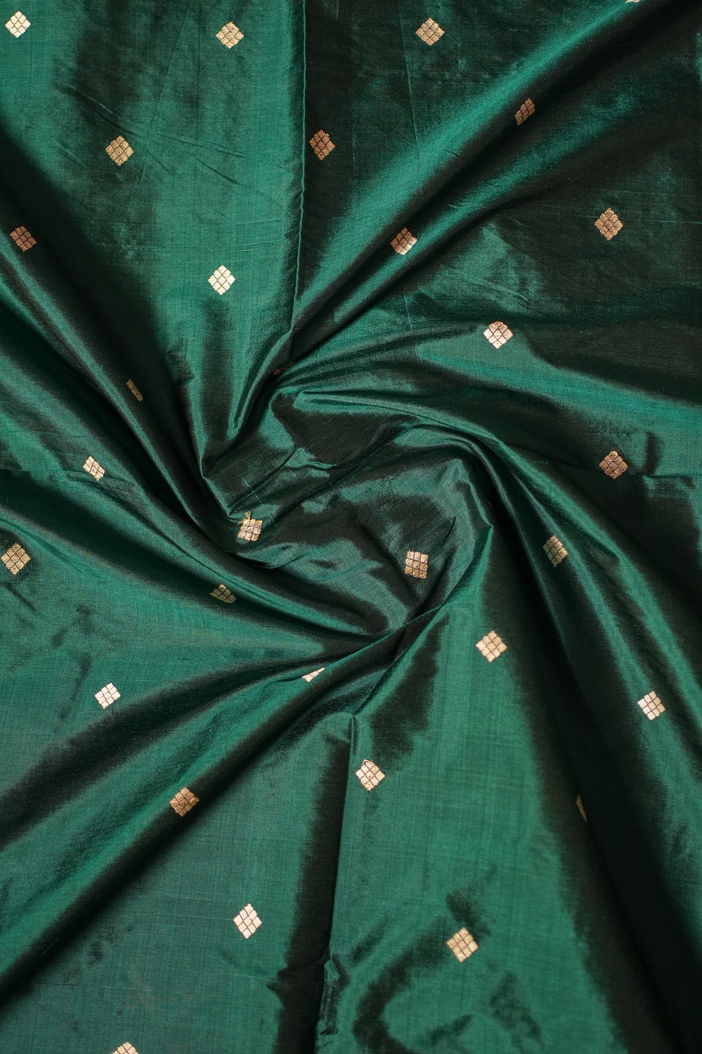 Emerald Green Assam Silk Saree – Handwoven Pure Mulberry Silk