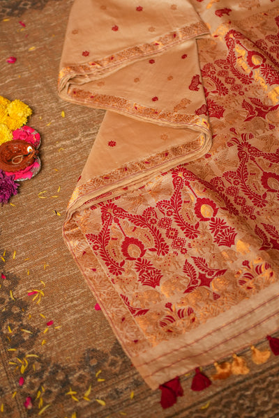Kaziranga Forest Inspired Assamese Tussar Silk Saree