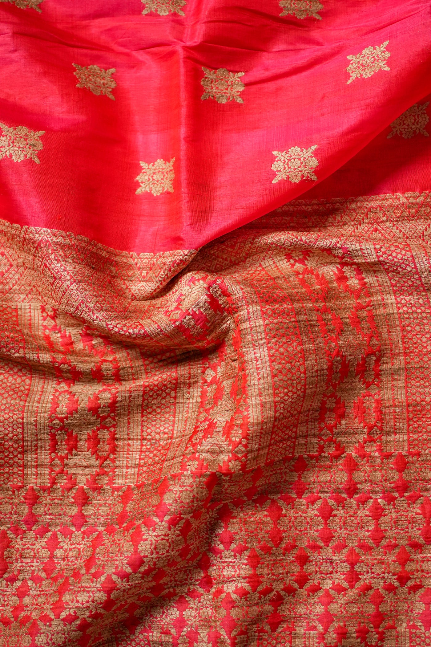 Pure Mulberry Silk Saree with Muga Ghicha Work