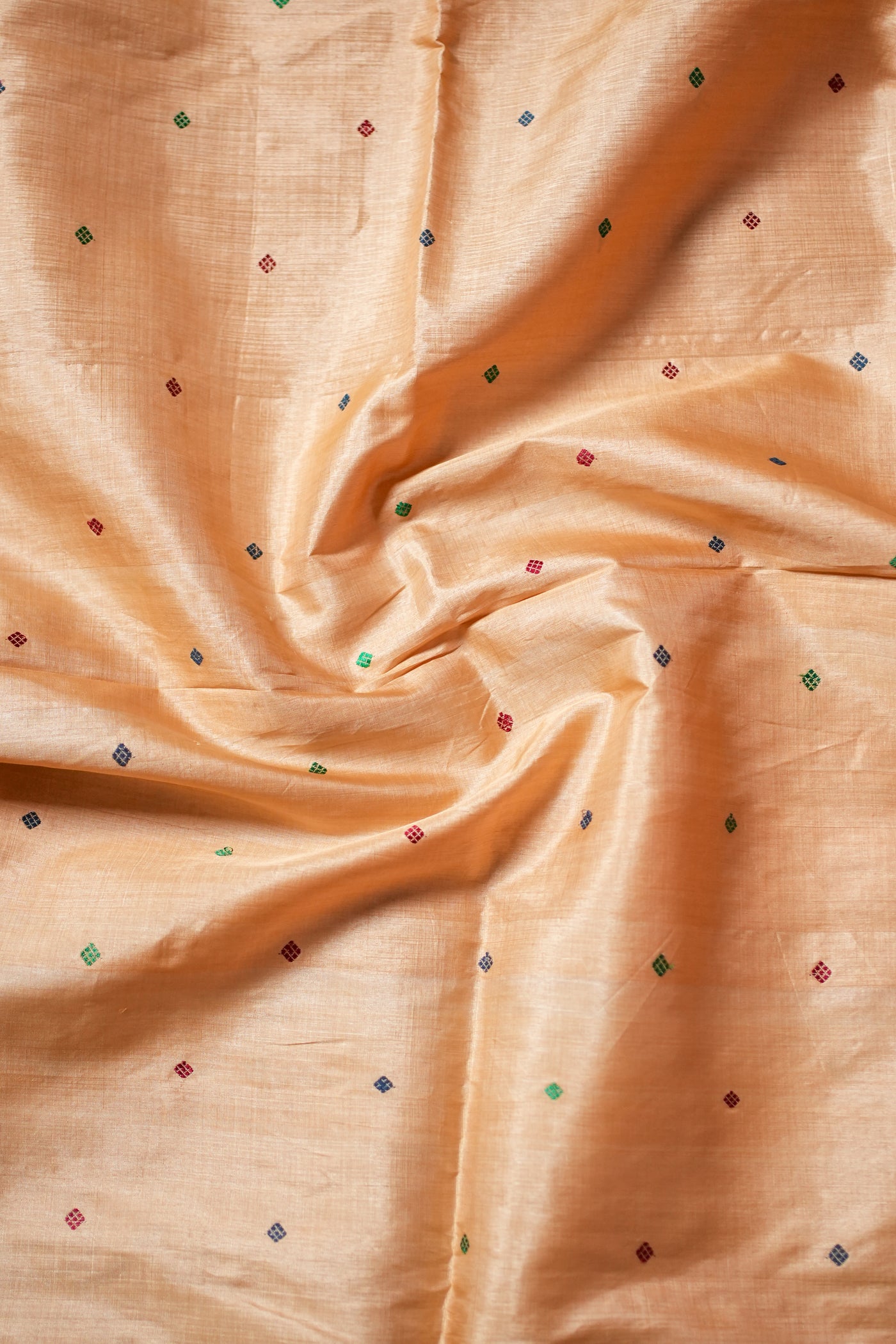 Assam Handloom Pure Tussar Silk Saree – Temple Border Weave in Festive Ivory and Multicolor Pallu