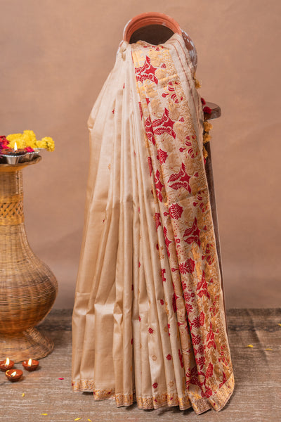 Kaziranga Forest Inspired Assamese Tussar Silk Saree