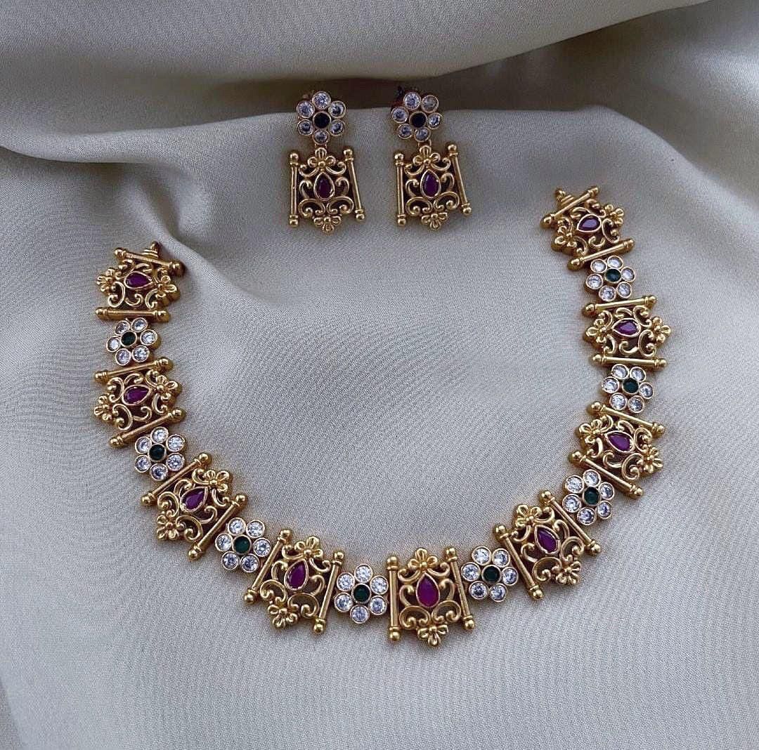 South Indian Antique Short Necklace Set