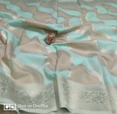 Elegant Chanderi Silk Saree with Intricate Woven Design and Rich Border