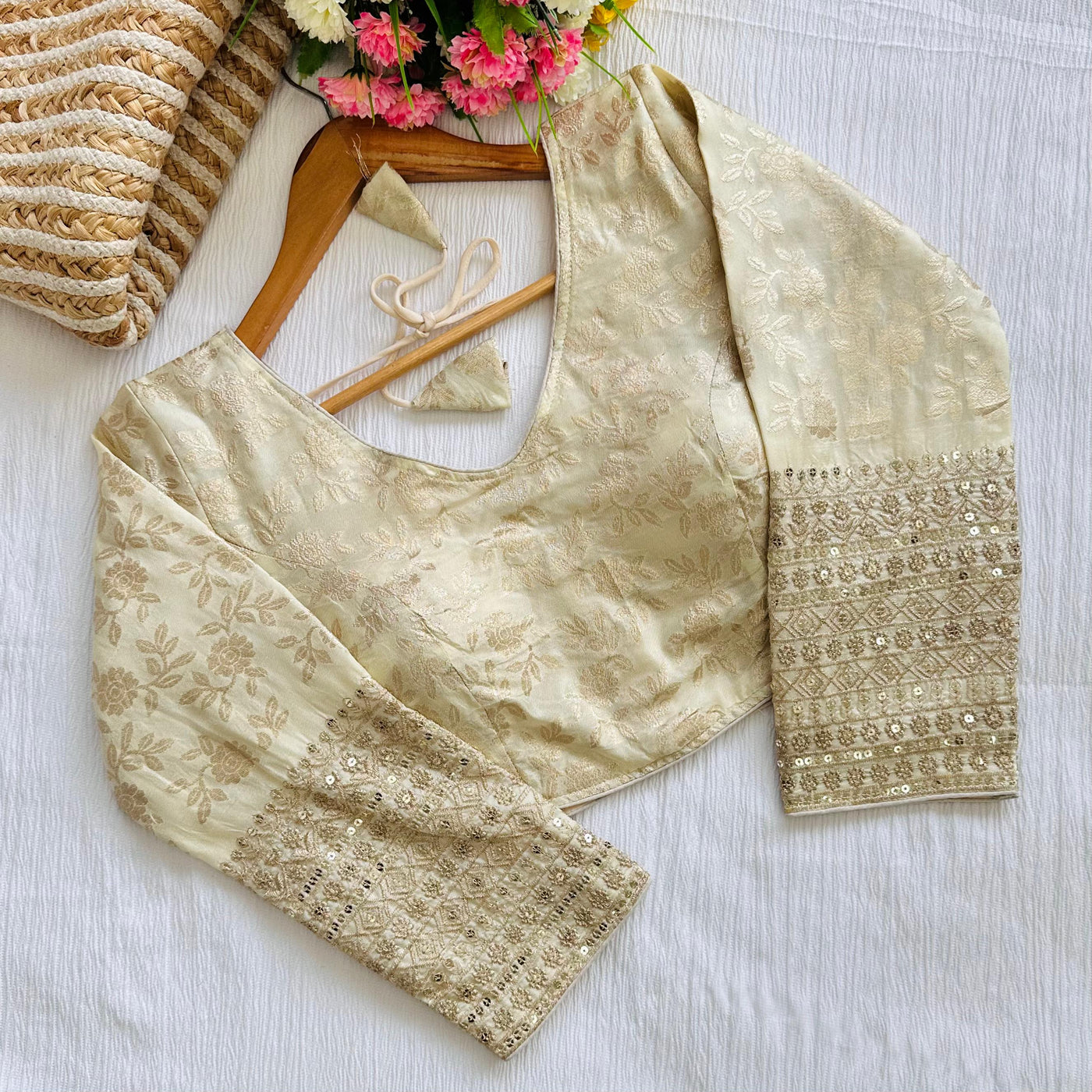 Viscose Silk Blouse with Golden Zari and Heavy Embroidery Wedding Collection