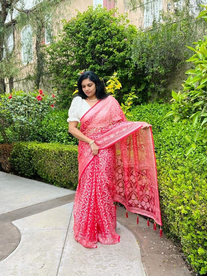 Luxurious Soft Organza Saree - Lightweight Indian Ethnic Wear