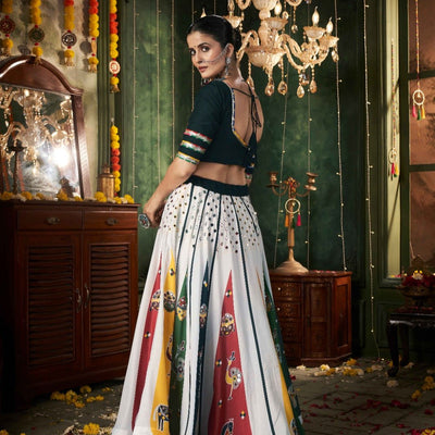 Vibrant Navratri Lehenga Choli | Ready-to-Wear Muslin Cotton | 6.5 Mtr Flare