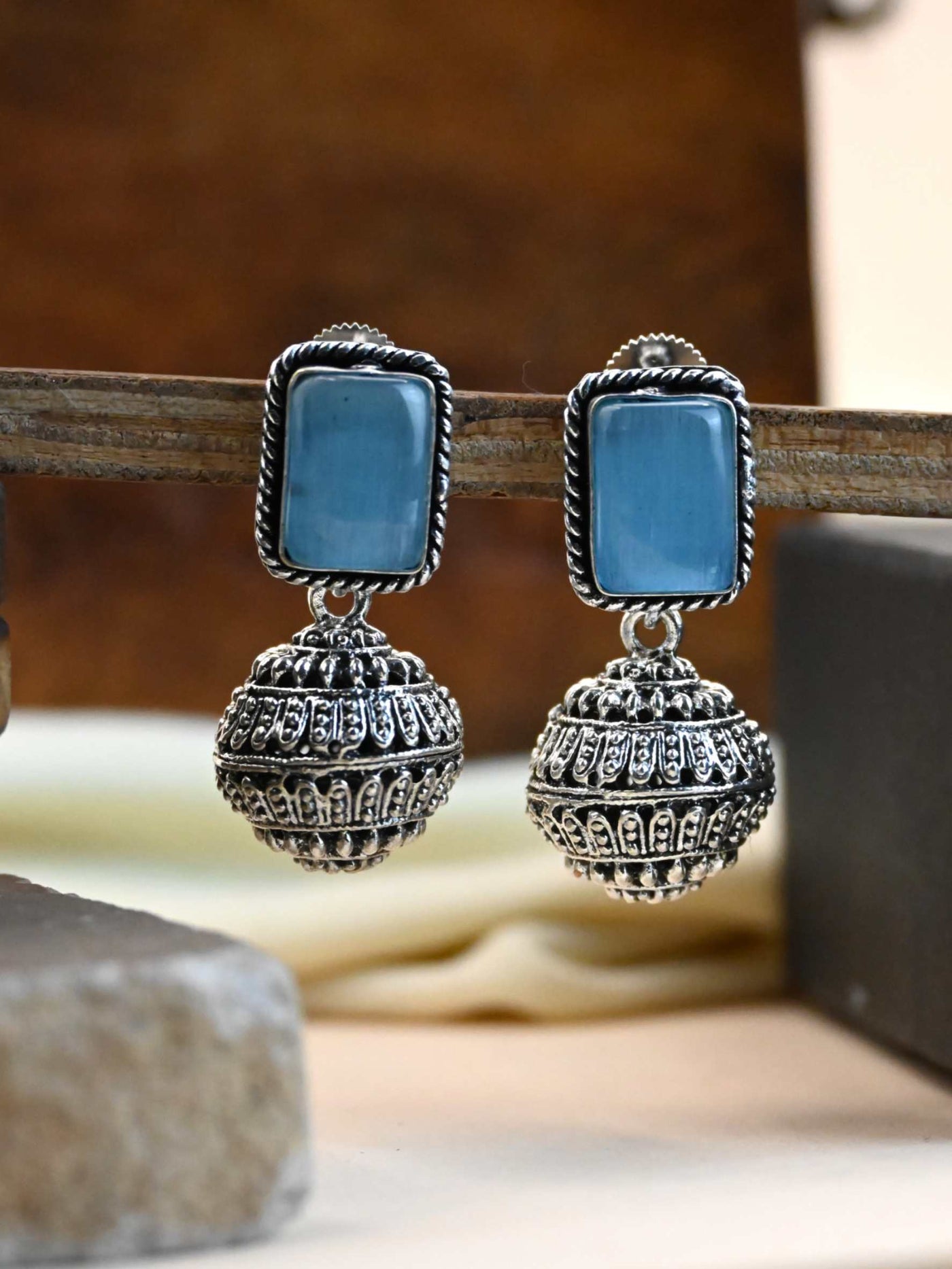 Oxidized Silver Plated Earrings