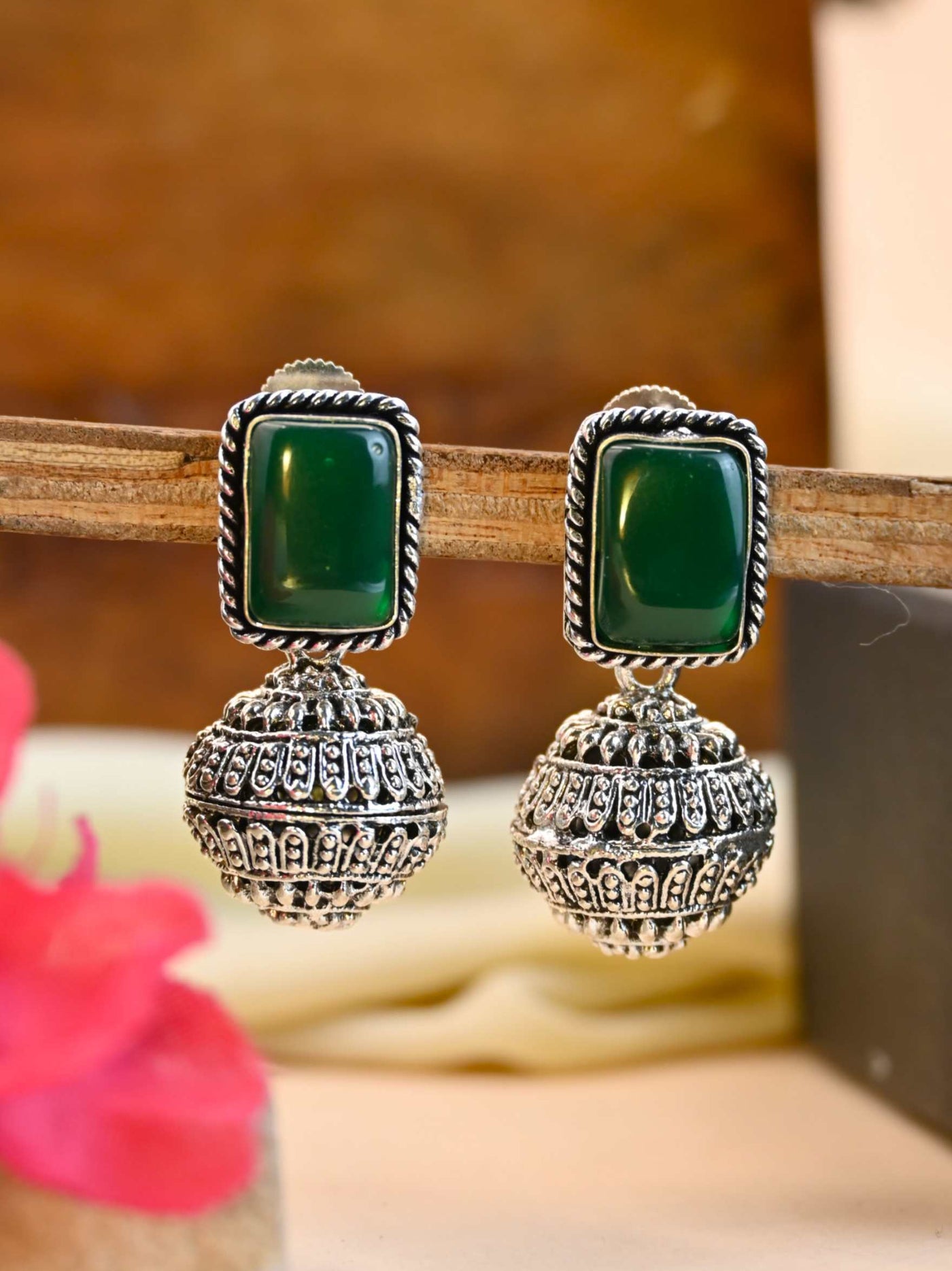 Oxidized Silver Plated Earrings