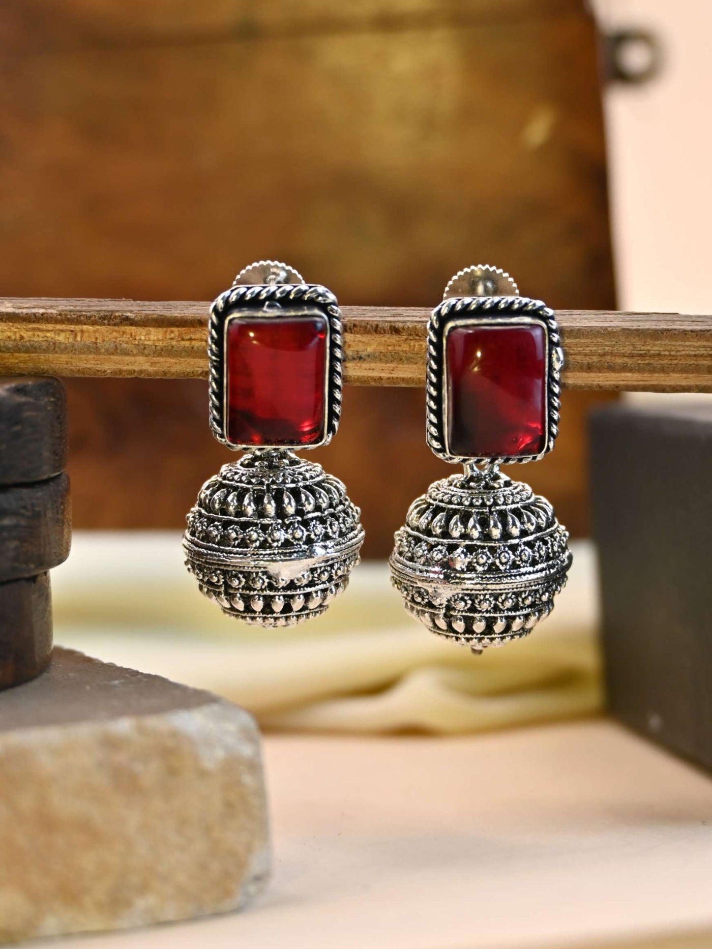 Oxidized Silver Plated Earrings