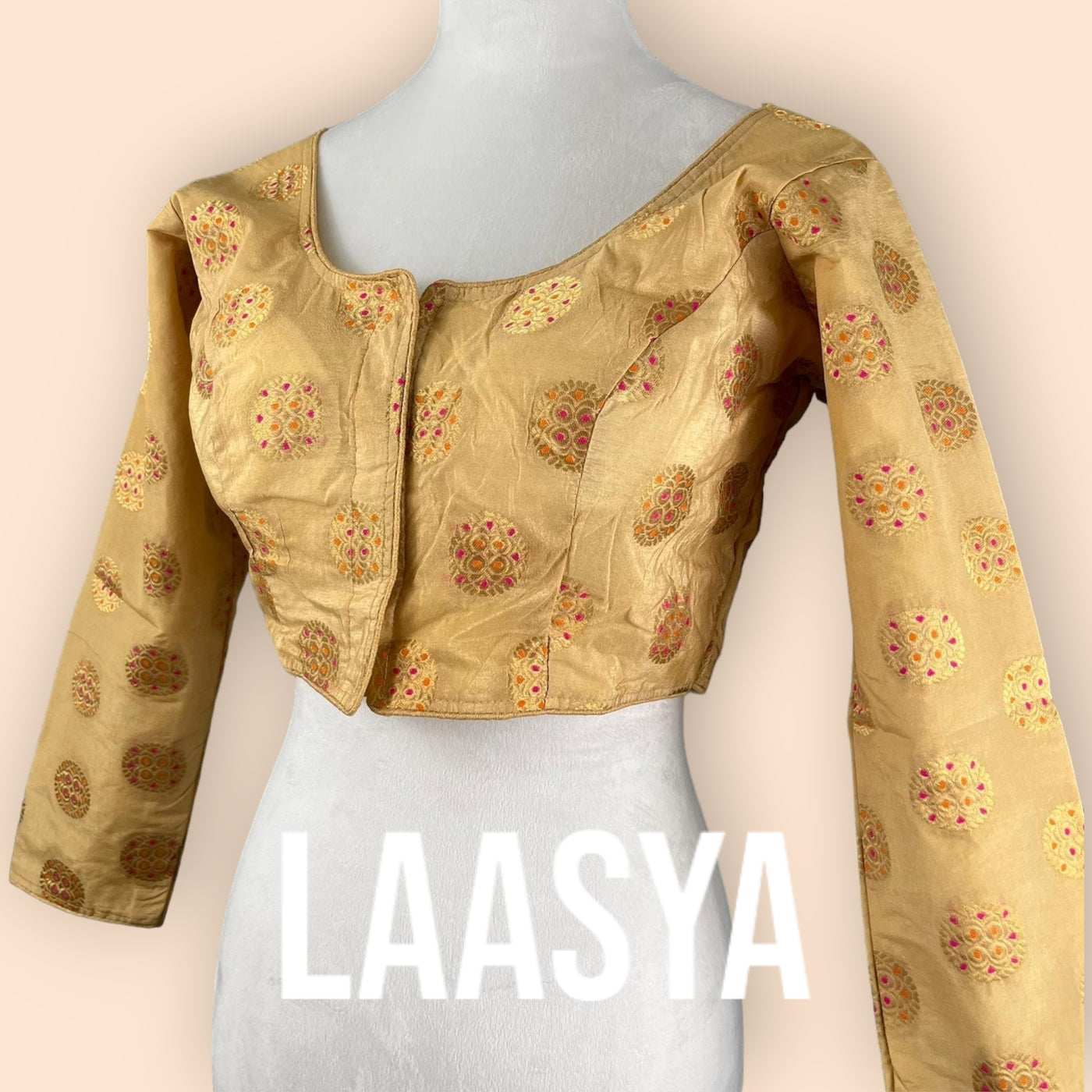 Elegant Brocade Saree Blouse with Long Sleeves /Brocade Beauty/ Readymade Blouse