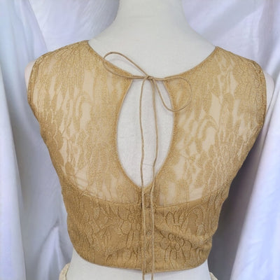 Golden Net Semi Sheer Blouse