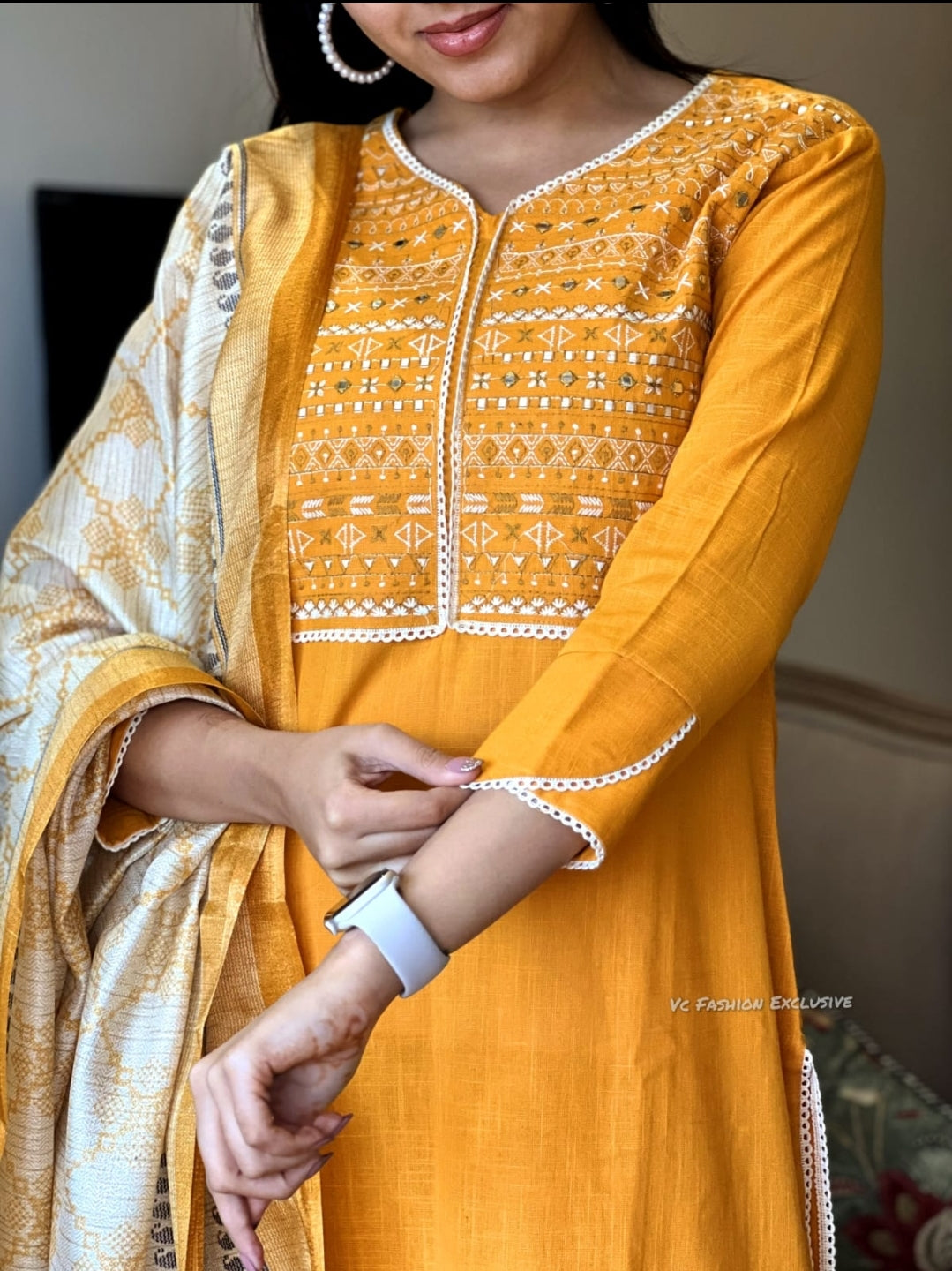 Cotton Slub Yellow Suit | Lightweight Indian Suit | Elegant Yellow Outfit | Summer Wear