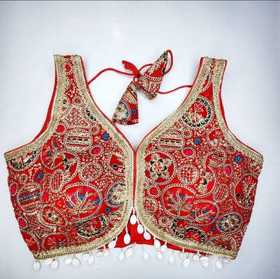 Navratri Sleeveless Blouse with Heavy Embroidery Work