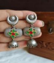 Antique Oxidized Silver Plated Brass Earrings